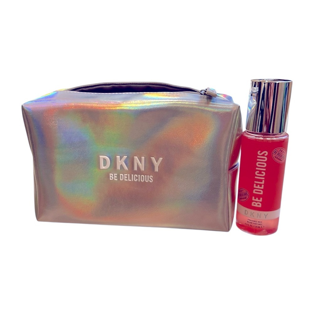 DKNY Be Delicious fresh blossom fragrance Mist 4.2 FL Oz/125 ML & cosmetic pouch
